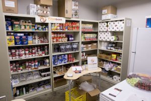 Food pantry at Scavo High School.