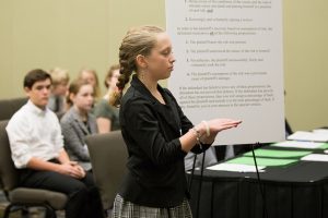 Student in mock trial contest