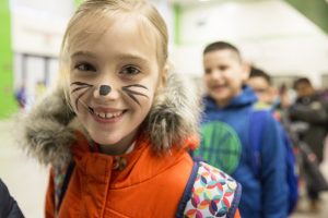 Girl wearing cat makeup